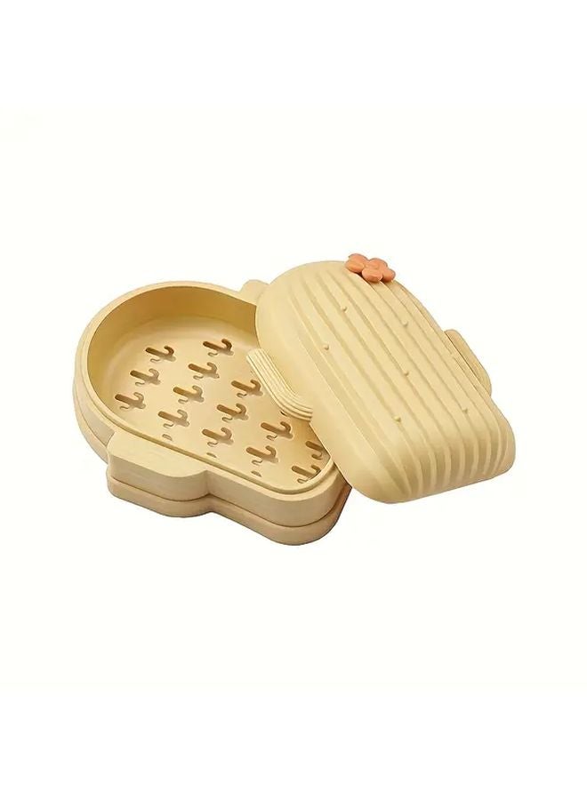 Pink Cactus Soap Box With Lid Shower Gel Holder Drainage Holes Bathroom Decor - Image 5